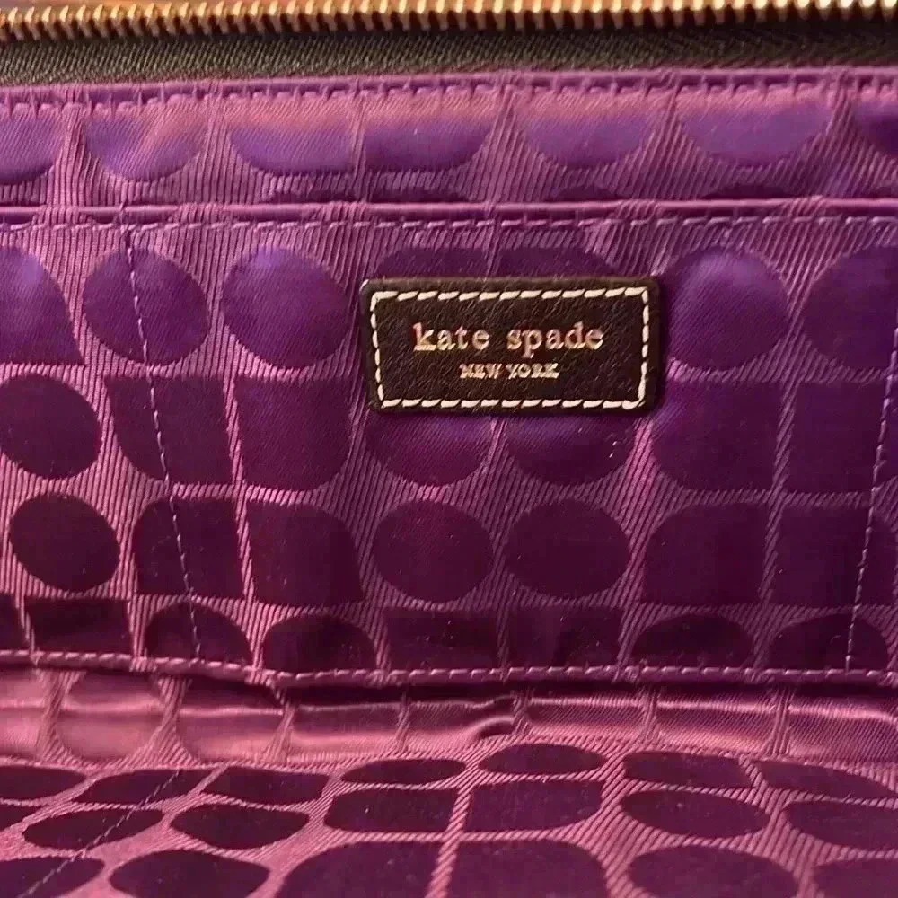 KATE SPADE Black & Bone Canvas Stucco Clutch - Picture 6 of 10